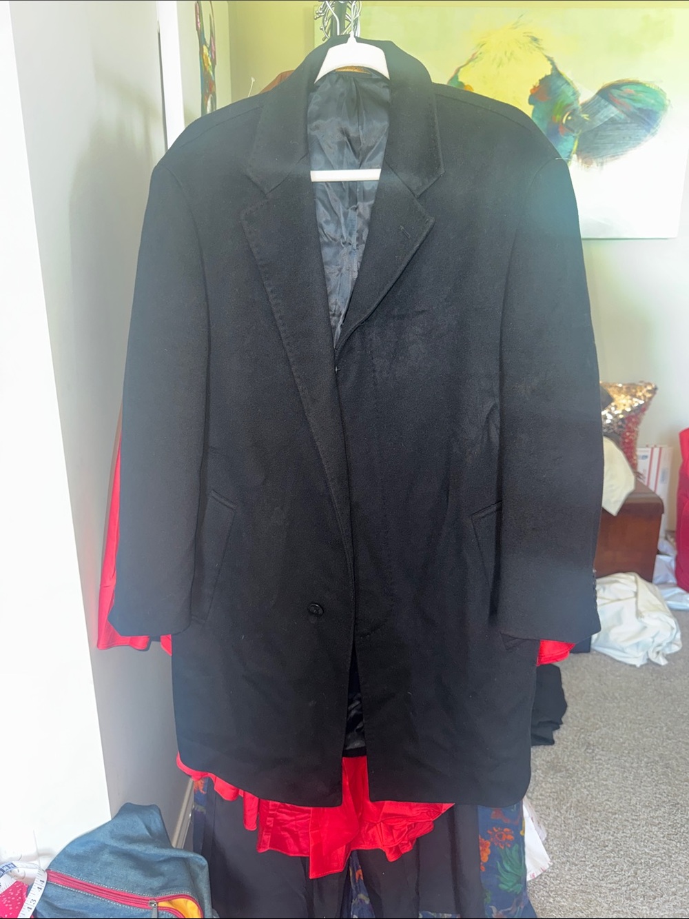 Brooks Brothers Black Men's Single-Breasted Overcoat